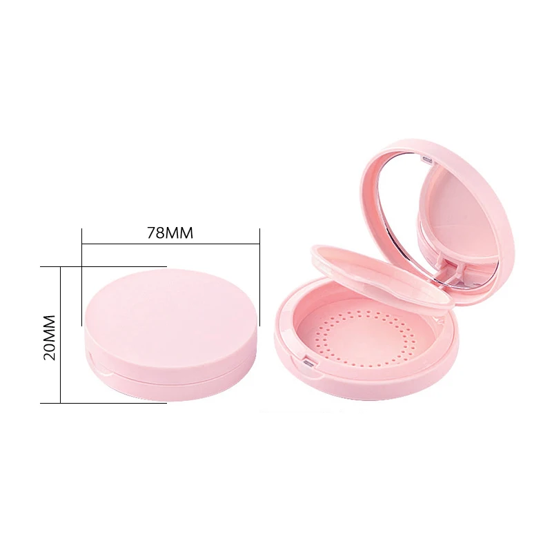 Wholesale pink color design magnet switch with mirror compact powder case 12 g powder case