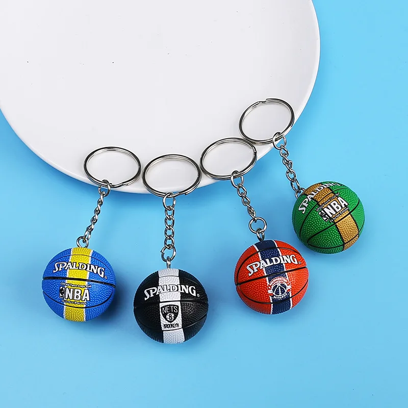 factory wholesale creative mini ball key chain sports metal key chain