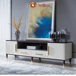 Welliton OEM&ODM  modern solid wood tv stands living room furniture M801-19  luxury tv stand cabinet wooden designs
