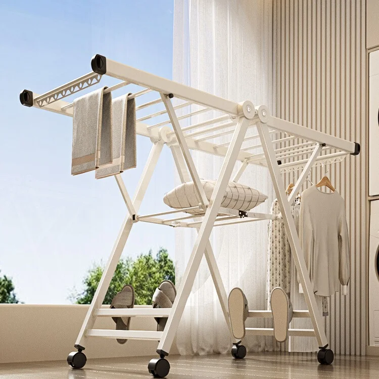 1.4-meter/1.6-meter clothes hanger foldable cloth clothes hanger towel t-shirt indoor metal laundry tripod clothes dryer bracket