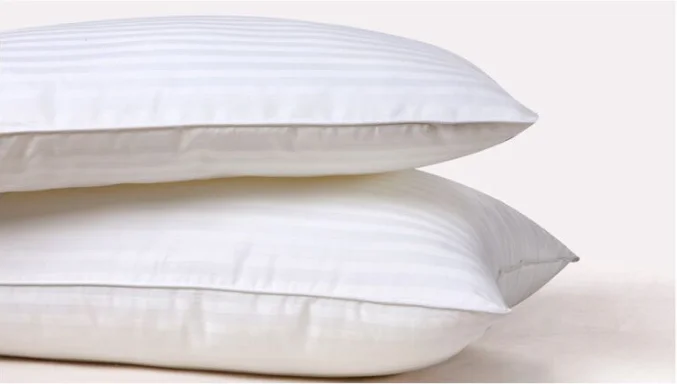 stripe jacquard fabric cotton neck pillow fashion soft pillow Hot Sale Luxury White Goose Down Standard Feather Pillow