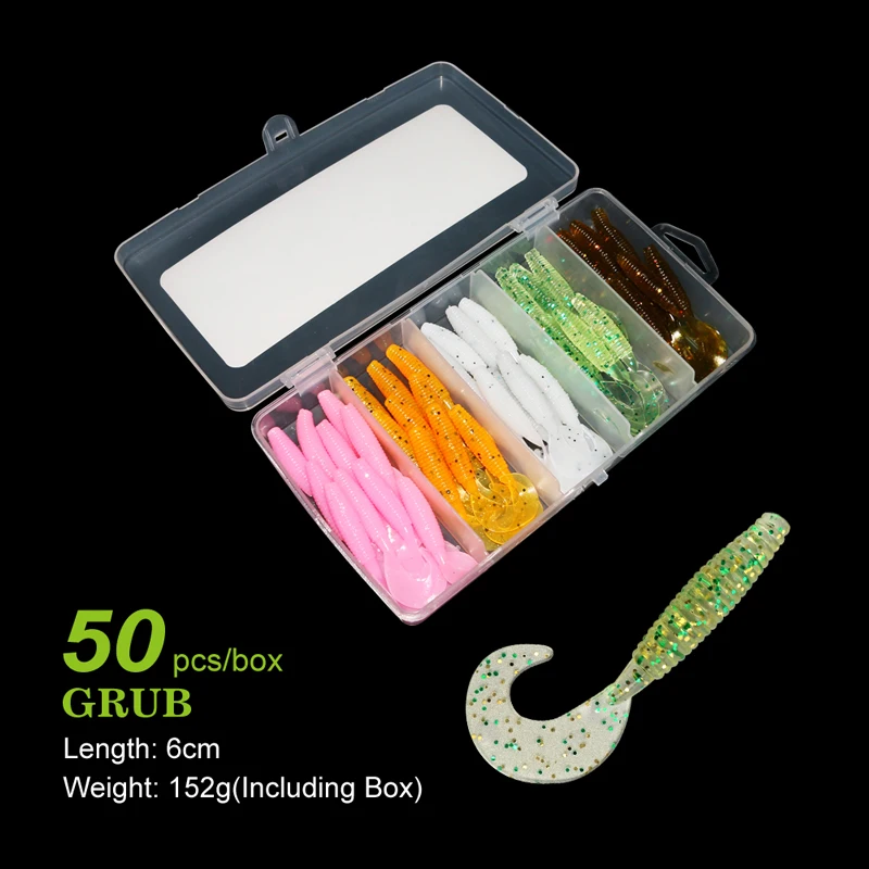 Sportpro Fishing Soft Lure Kit T shaped tail Senko Worm Japanese Soft Bait Soft Fishing Lures Kit
