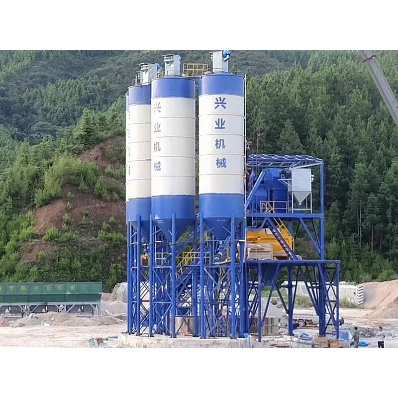 Construction Machinery Concrete Plant Stationary JS3000 Double Shaft Concrete Mixer HLS180 Stationary Concrete Batching Plant