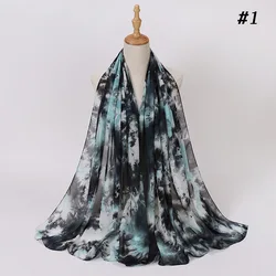 New Arrival Indones Printed Chiffon Silk Scarf Hijab Shawls Head Wraps Women Hijabs Scarves Ladies Muslim Veils