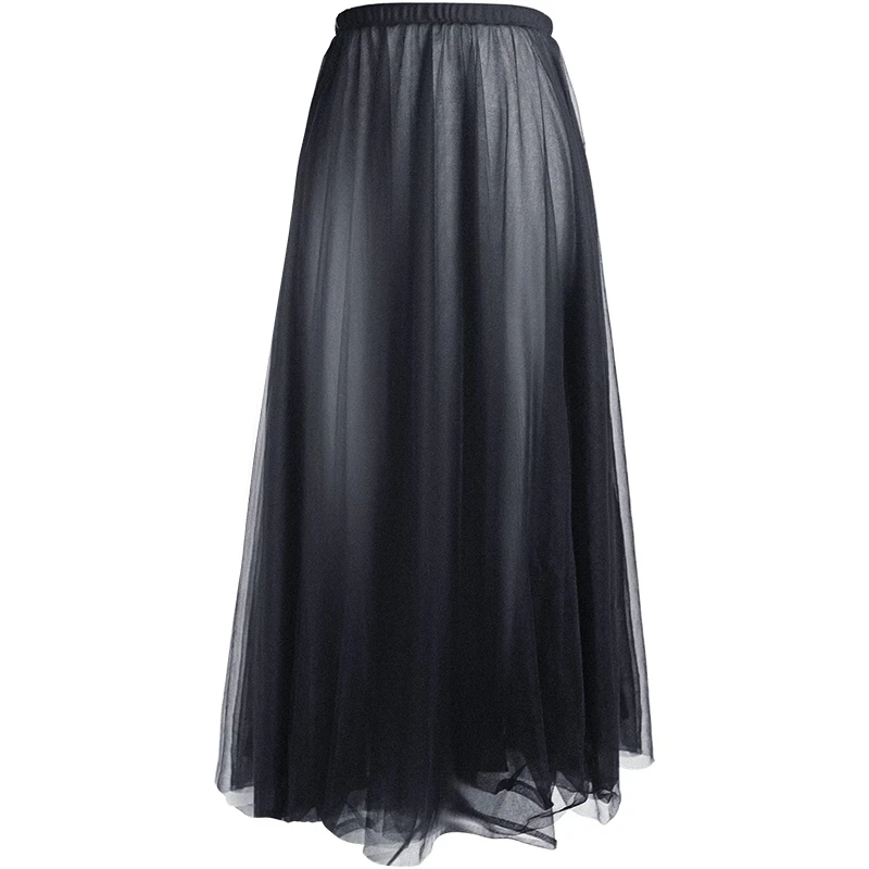 Women Ballet Dance Skirt Black White Soft Tulle Long Skirt