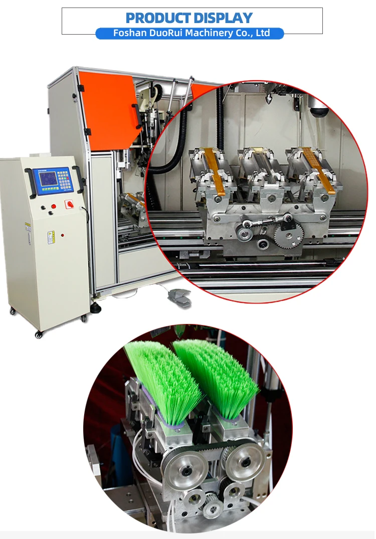 automatic 5 Drilling And 1 Tufting Broom Bru The Production Wooden Toothbrushes Machines 2 Axis Brush Making Machine