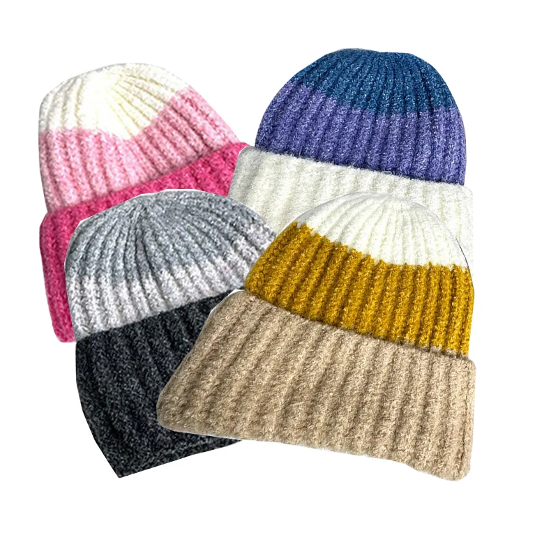Factory Custom Unisex Sport Long Cuff Knit Beanie Knitted Hats Embroidery Solid Colors Beanies Winter Knit Hats Beanie