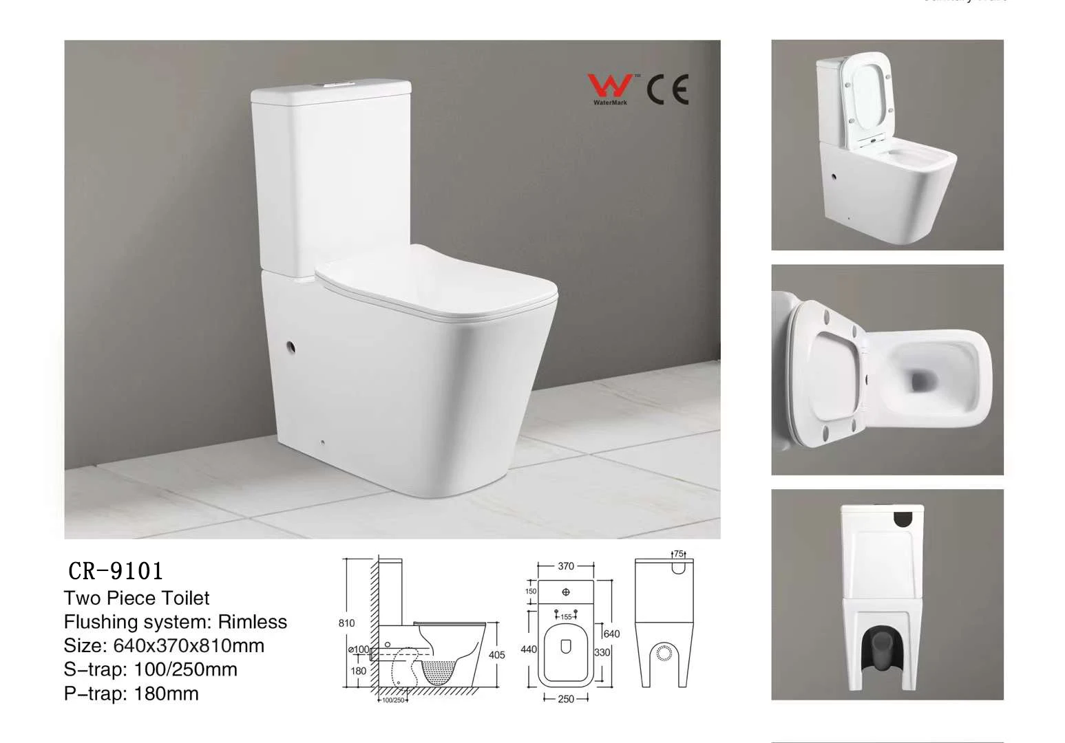 Two Piece Toilet Bowl High Quality Factory Price Ceramic White Color Sanitary Ware WC Hot Sale Bathroom Toilet