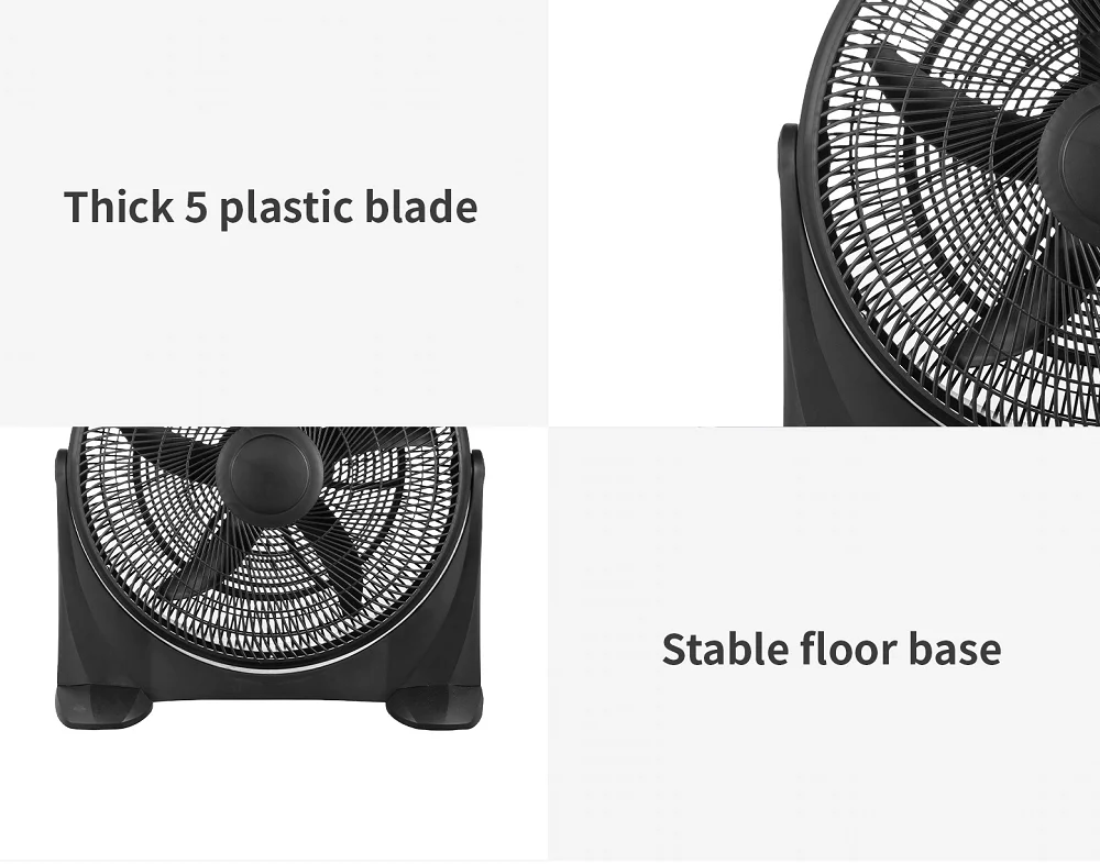 South African  fashion design Box Fan  Oem Household Appliances Plastic Air Cooling 20 Inch Floor Fan