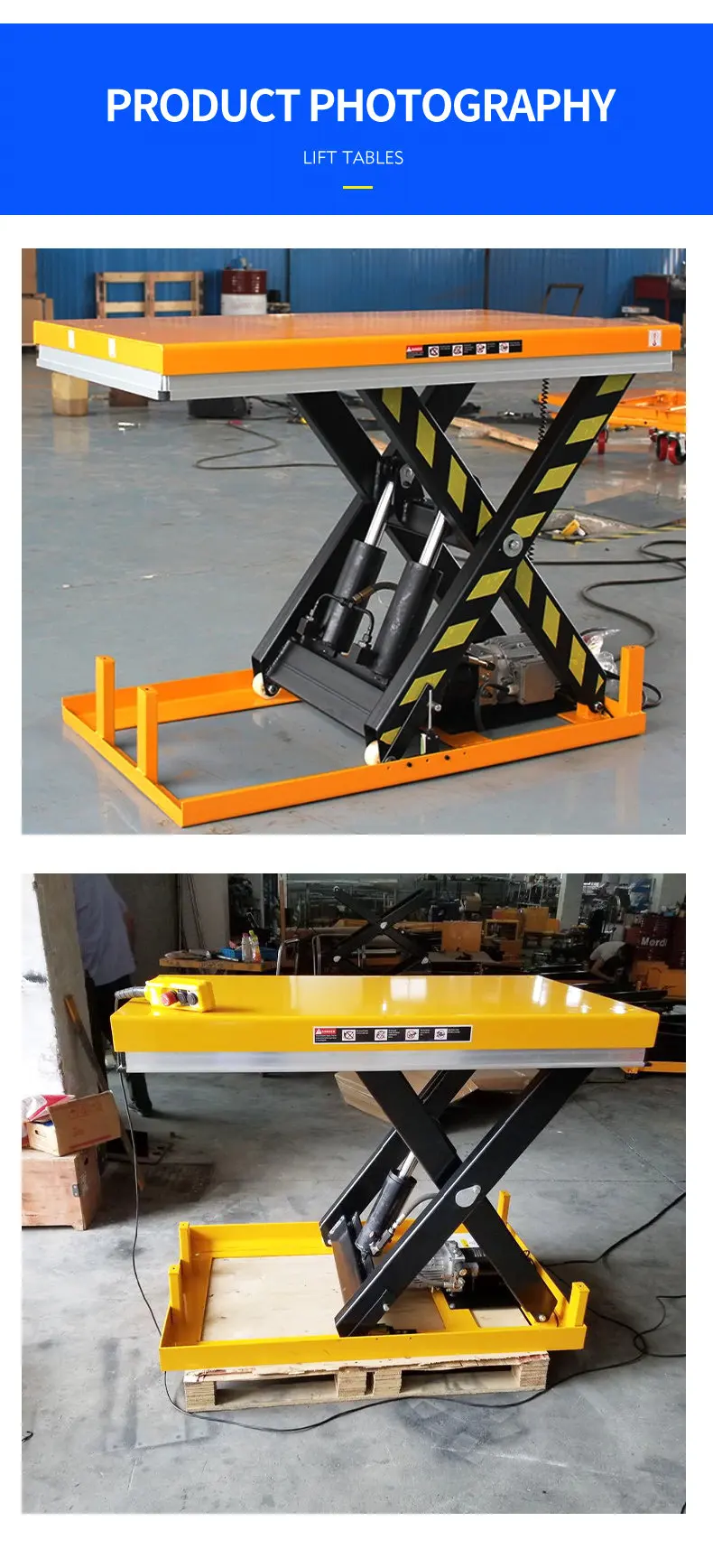 rotating hydraulic table lift