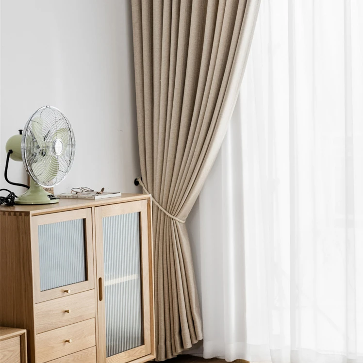 Multi-color Cotton Linen Window Curtains Cloth., Ready Made Luxury Curtains For The Living Room