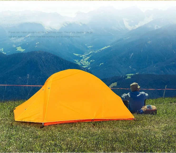 OEM индивидуальный портативный алюминиевый шест 20D силиконовый двухслойный водонепроницаемый походный тент