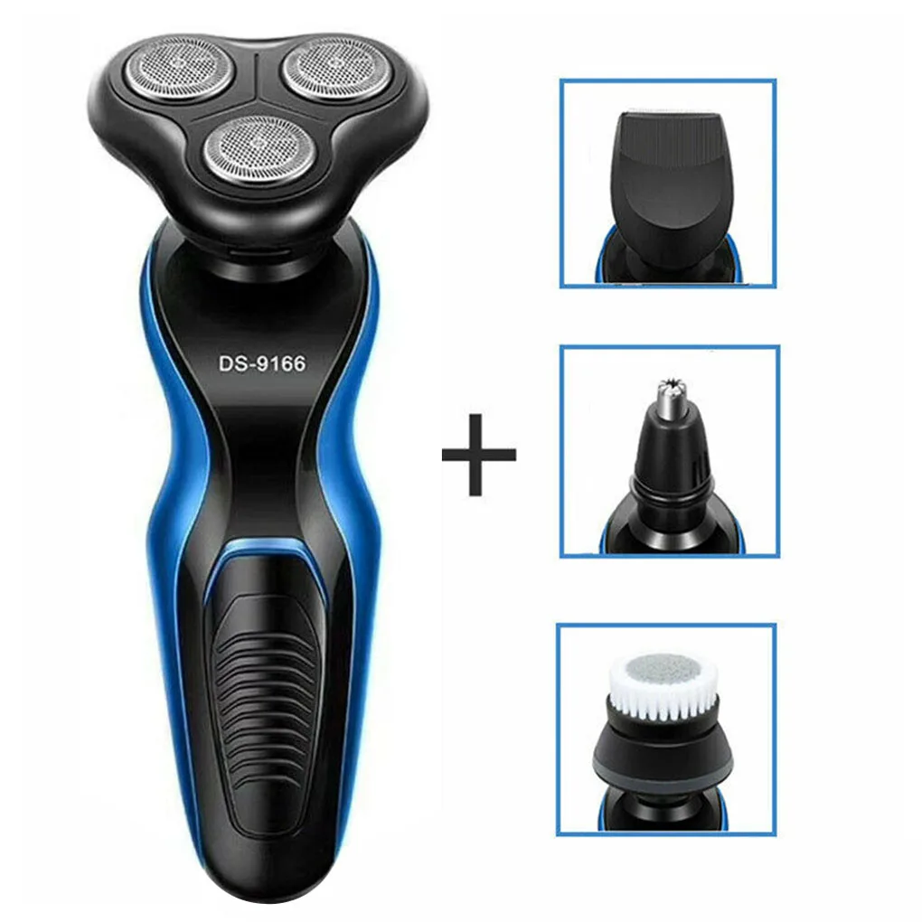 DS-9166 Electric Razor 4-in-1 Beard Nose and Hair Trimmer LED Display USB Rechargeable Shaver Replacement Shaving Function