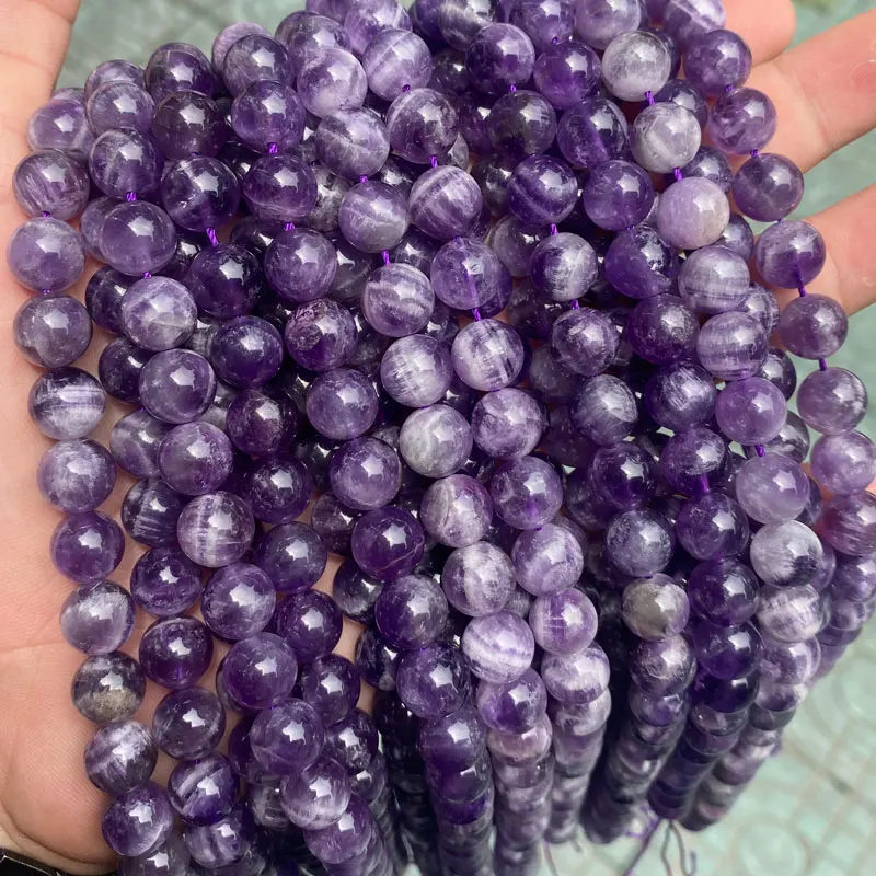 High Quality Natural Stone Beads Dream Purple Amethyst Beads Round Loose Gemstone Beads For DIY Amethyst Stone Bracelet