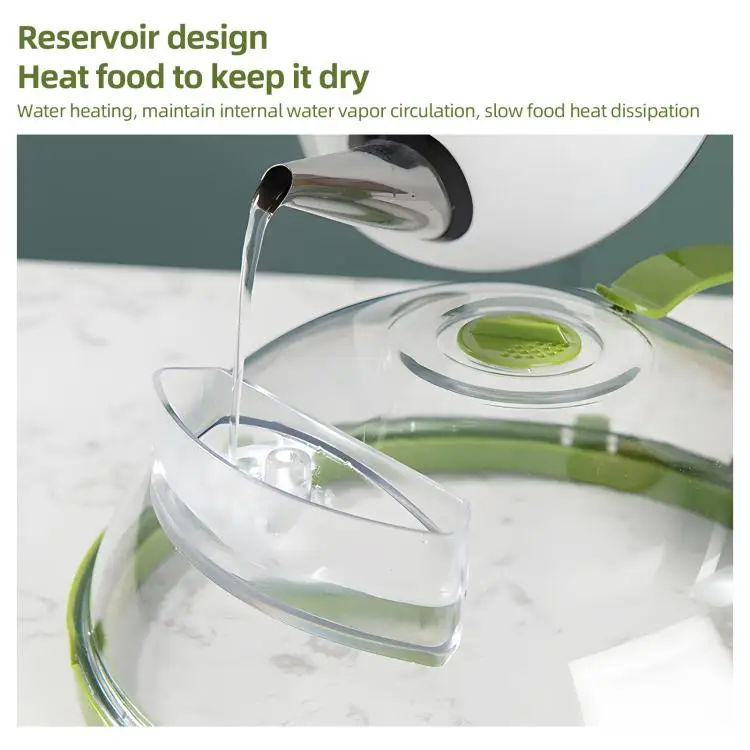 Microwave Splatter Cover for Food - Clear Microwave Splash Guard Cooker Lid with Handle / Adjustable Steam Vents Holes 10 Inches