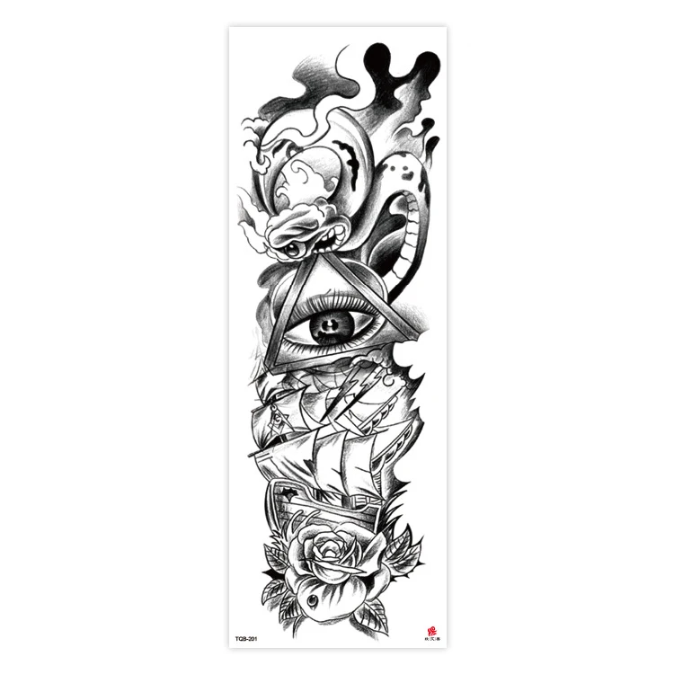Cosmetic Grade New Design Temporary Tattoo Sticker For Full Arm Custom Personalized Waterproof Long Lasting Fake Tattoo Sticker
