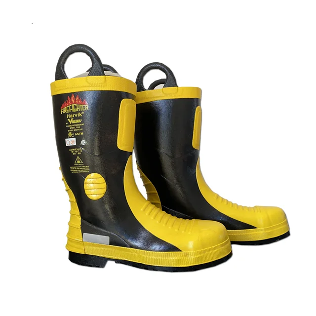 EN15090 Fire Fighting Safety Protective Fire Resistant Rubber Anti-puncture Fireman Fire Fighting Boots