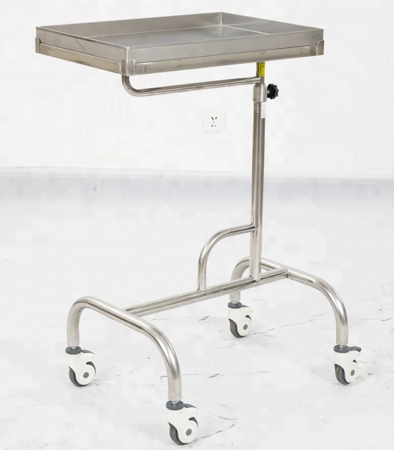 Hospital  Instrument Collapsible Stainless Steel Surgical Mayo Table Trolley