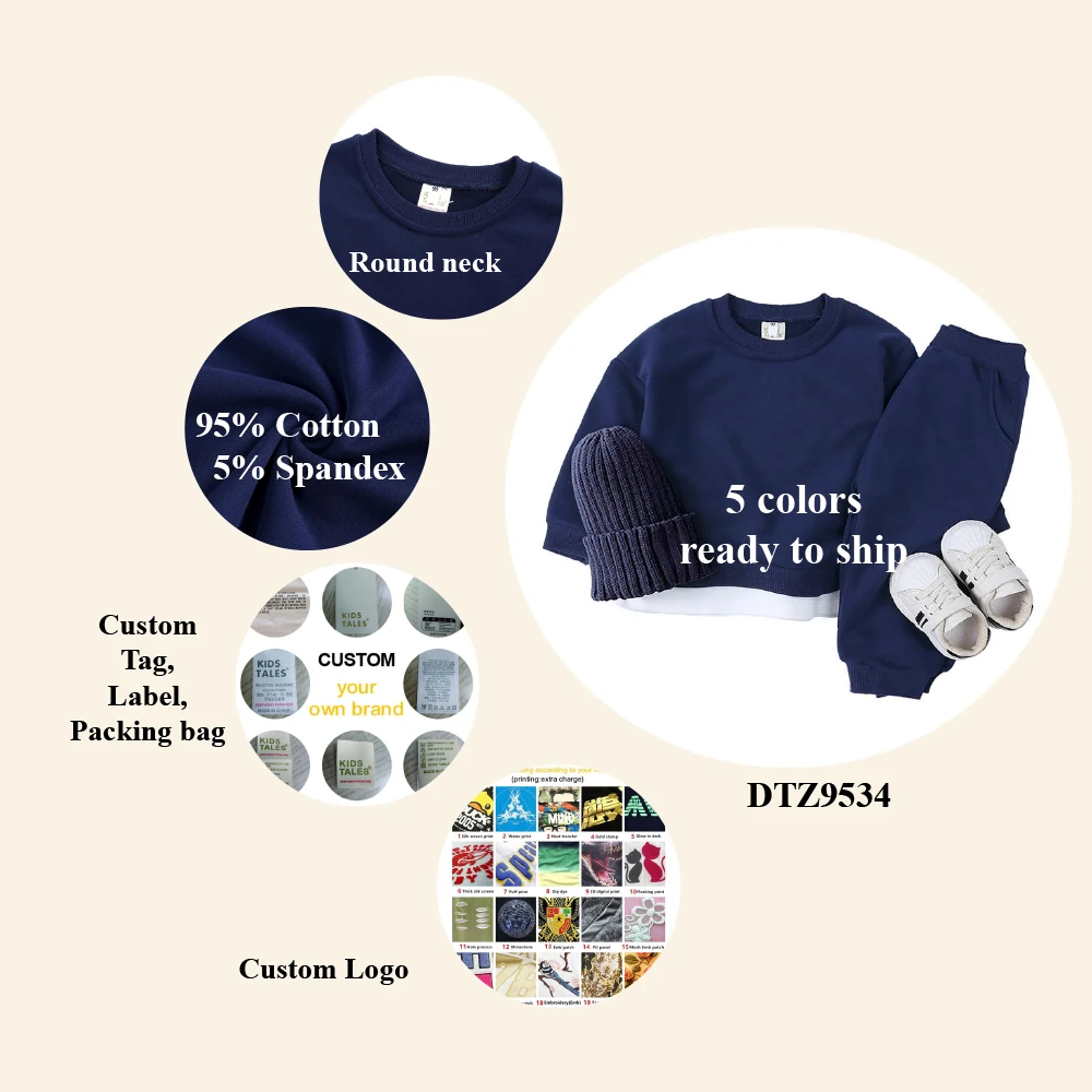 custom kids tales clothing sets solid baby clothes girls toddler girl winter clothes set