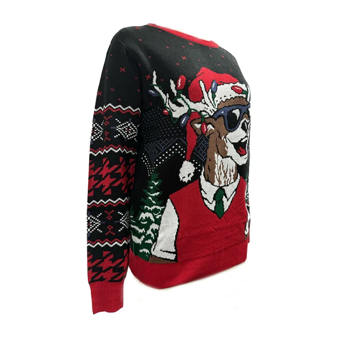 ZHUNA high quality ugly pullover custom santa reindeer women trend classy christmas jumpers