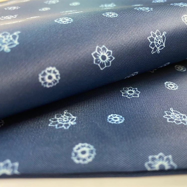 Wholesale men suit lining fabric customized printed twill fabric polyester pongee