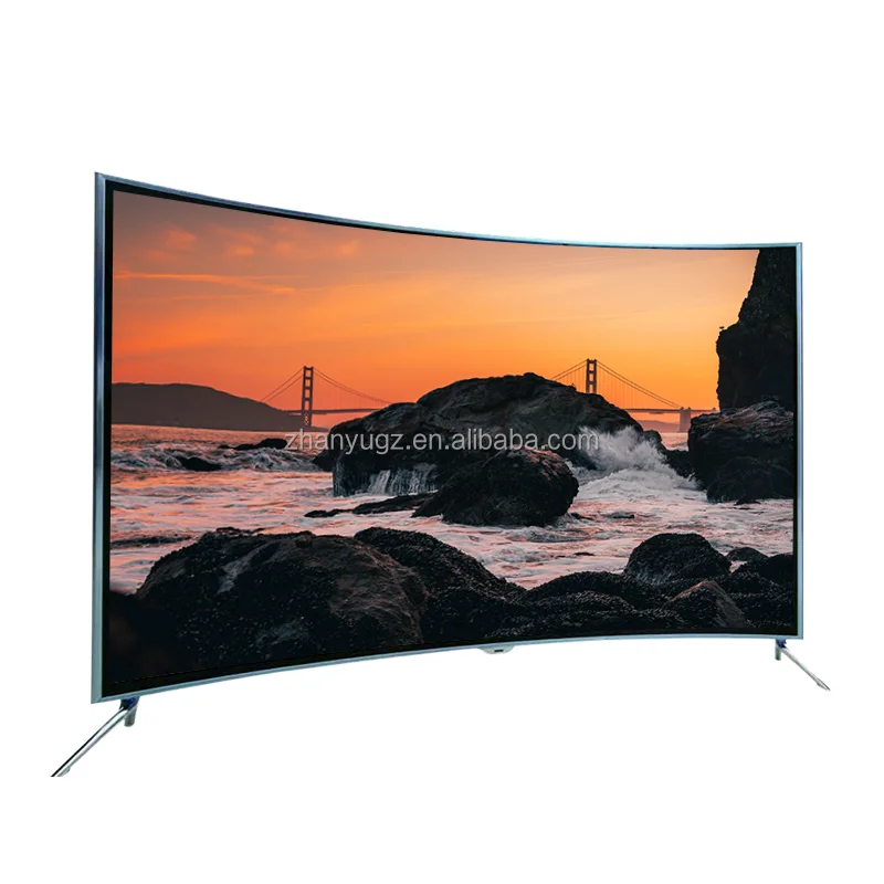 Curved Screen 50 55 60 65inch android LED TV ultra hd 4k smart television support wifi and multi-languages