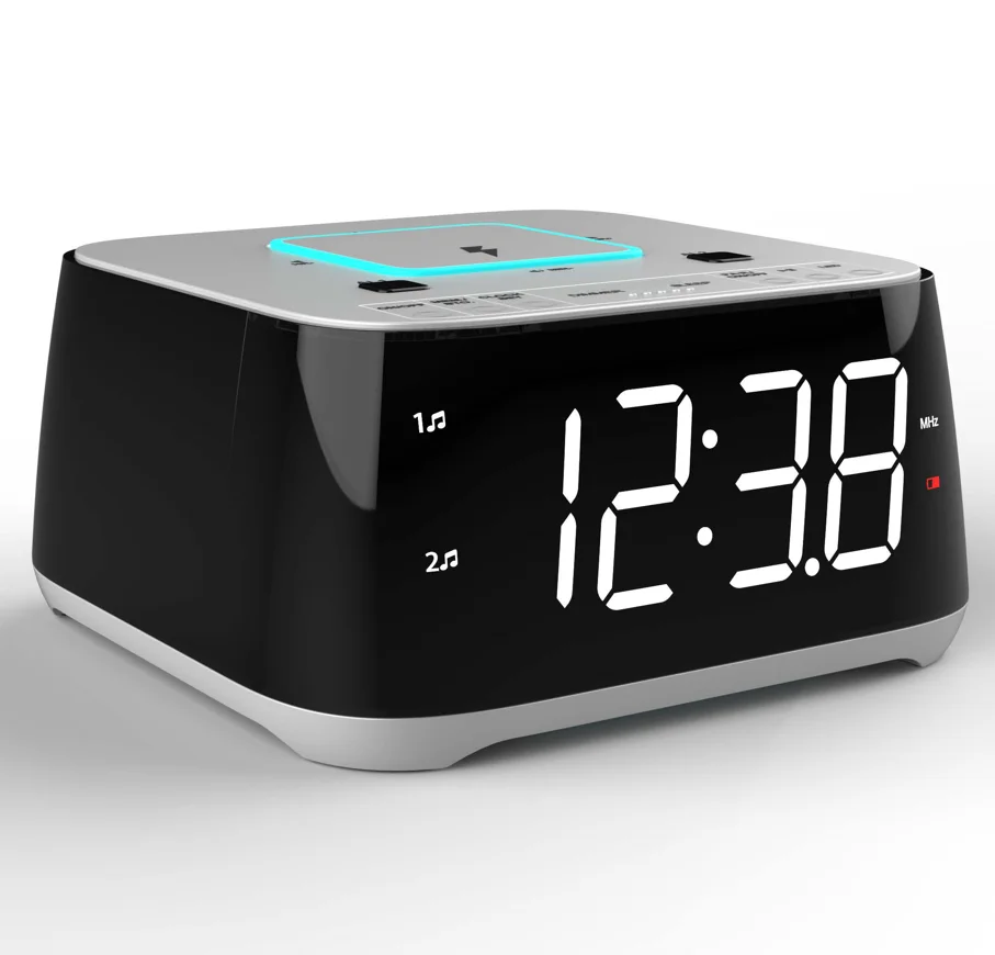 luxury calendar wall clock modern bedroom digital decorative painting ked light digital time zone 6 world zones wifi sleep