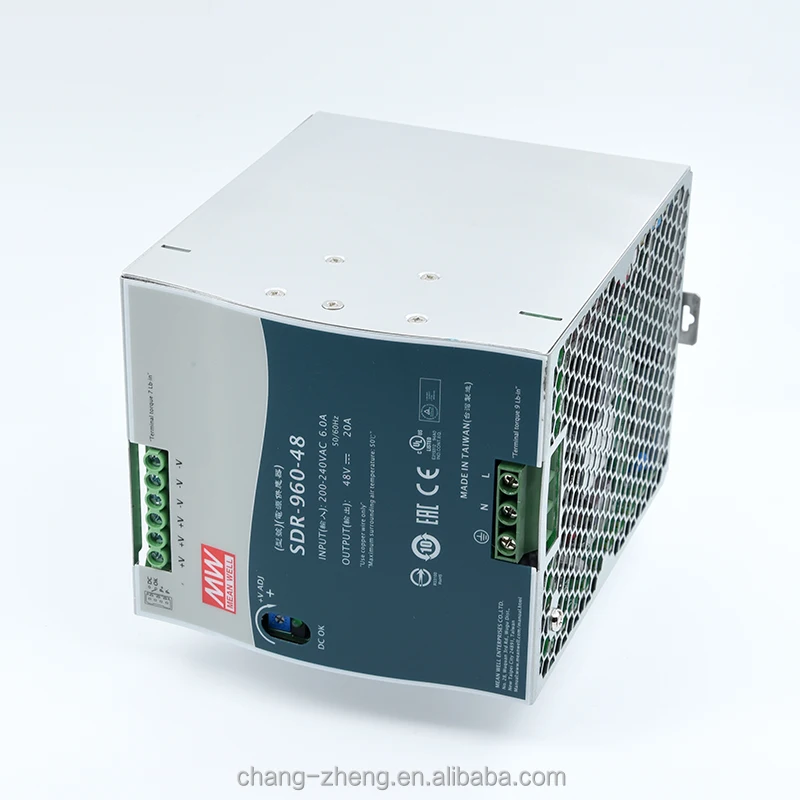MeanWell SDR-960-24 24V 48V DIN Rail PFC 40A Power Supply Industrial Control System AC Voltage Transformer