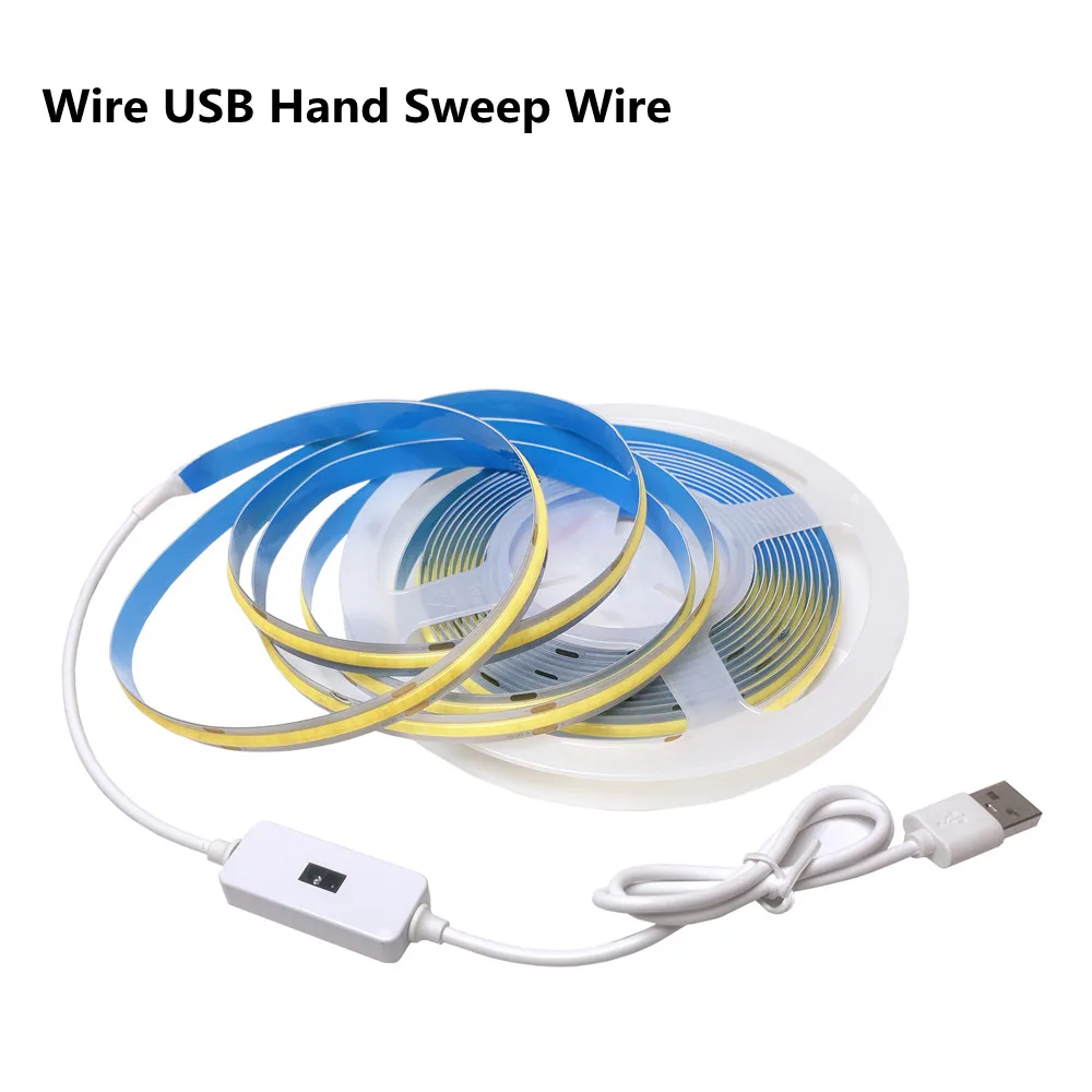 DC 5V Hand Sweep Sensor LED Strips Flexible strip USB Cable Powered Ribbon Diode LED Lights 1-5m  for Kitchen Cabinet Lamp