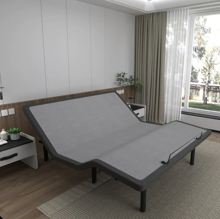 Zero Clearance Split King Massage Contour Electric Adjustable Bed Base with Silent Drive Okin Motors