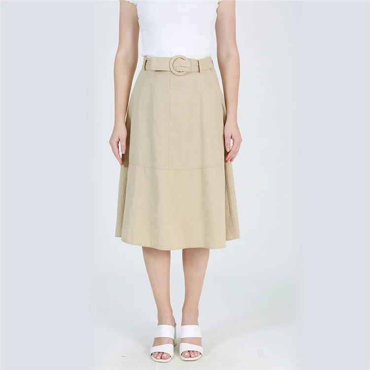 
Custom women clothing Denim Washed Effect high waist jeans skirt long maxi for lady 