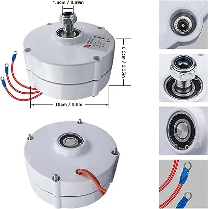 100W 12V 24V With Base Permanent Magnet Generator AC Alternator for Vertical or Horizontal Wind Turbine 100W Wind Generator