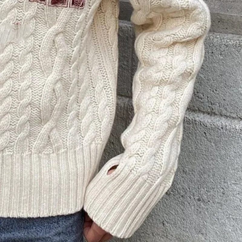 Мужской приталенный вязаный свитер, пуловер с круглым вырезом и модным принтом, осень 2021