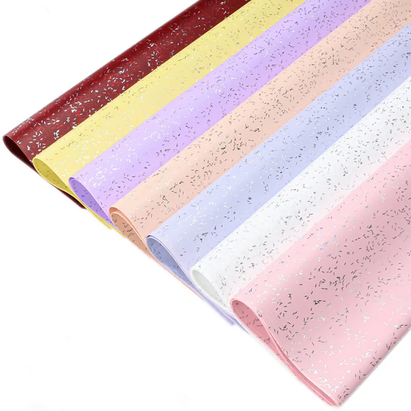 Bronzing Flower Wrapping Paper Rose Waterproof Bouquet Paper Manufacturer Star Foil Waterproof Craft Paper Customized Wax CMYK