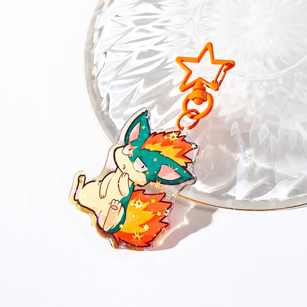 CNAWO Cheap Cartoon Anime Keychain Printed Plastic Acrylic Transparent Hologram Charms For Sale No MOQ Resin Keychain