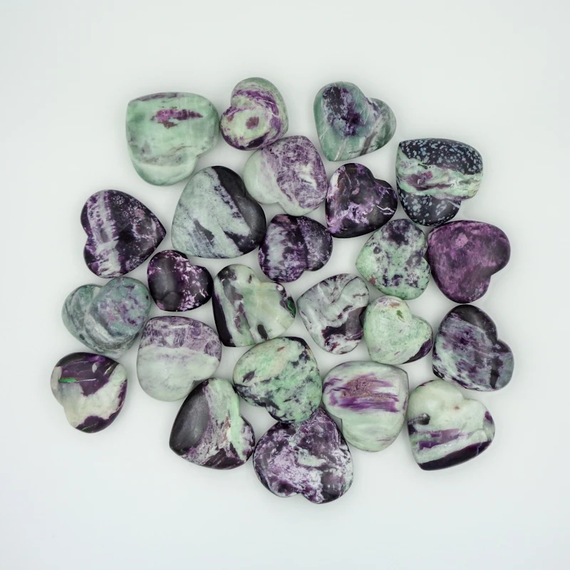 Натуральный драгоценный камень Kammererite, камни в форме сердца, оптовая продажа, индивидуальная форма, целебные кристаллы, Кварцевая чакра рейки