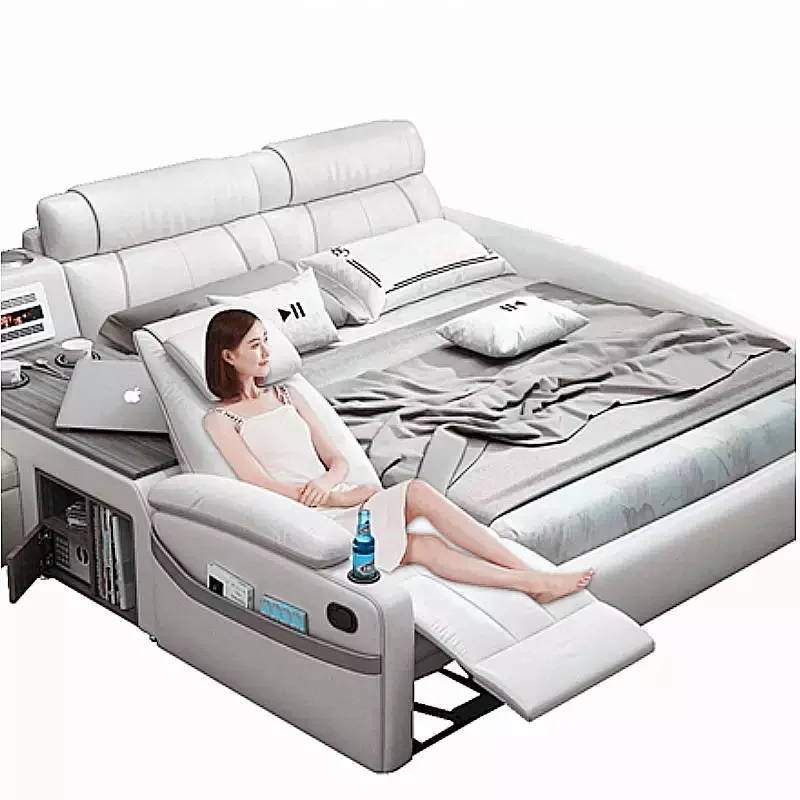 Smart bed frame king size furniture bedroom luxury multifunctional with projector american chinese korea electric massage bed