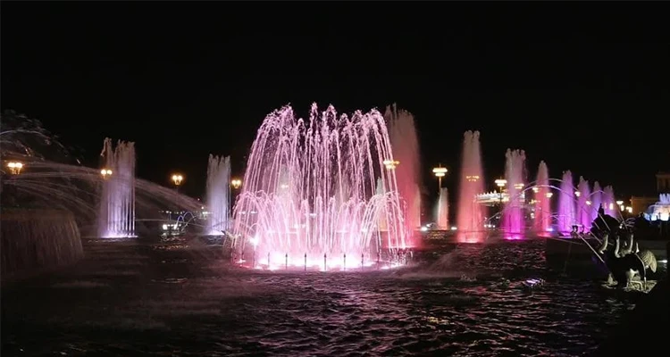 AWS Summer Popular Outdoor Garden Large Water Fountain Stainless Steel Music Fountain with Music PLC DMX512 Control