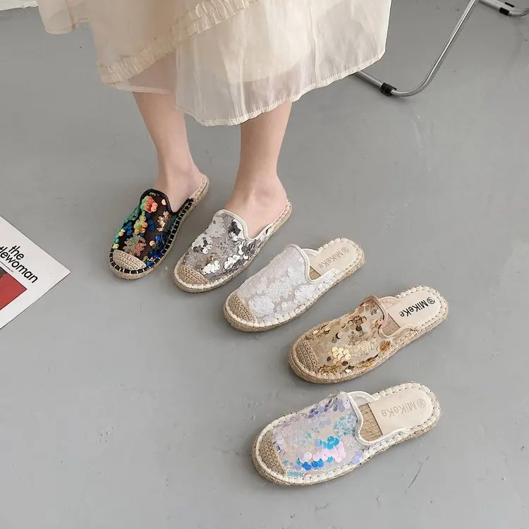 Custom Shoes Factory Hemp Outsole Flat Shoes Canvas Espadrilles Women
