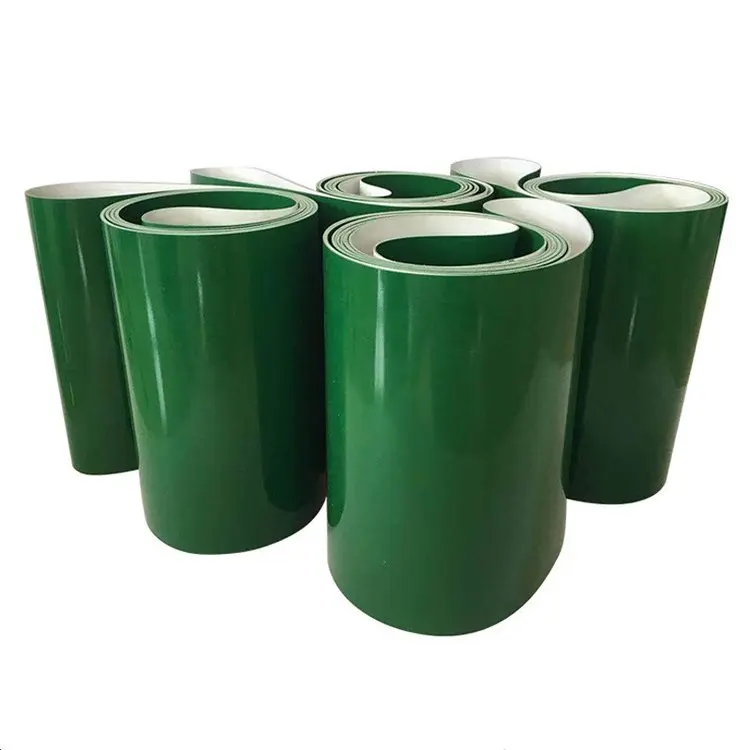 Custom green guide bar pvc cleats conveyor belt