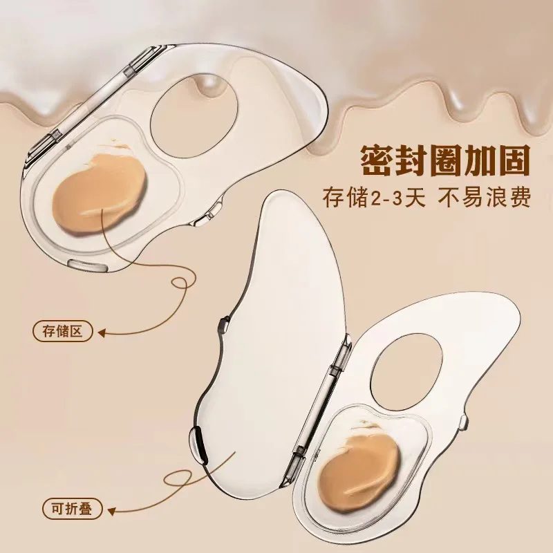 Handhold clear  foldable Makeup Mixing Plate acrylic painting mixing plate Nail Art Mixer Tray with Spatula