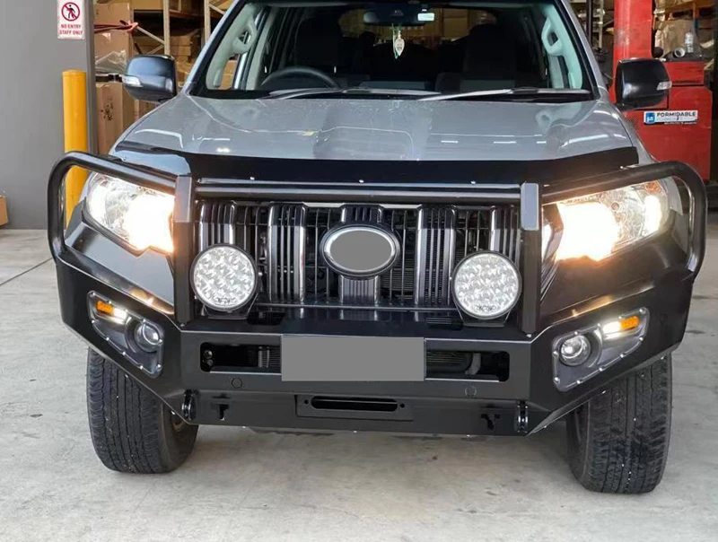 Высококачественная стальная балка для Toyota Land Cruiser Prado 150 FJ150 2009-2020 защита переднего бампера с легкими автомобильными аксессуарами