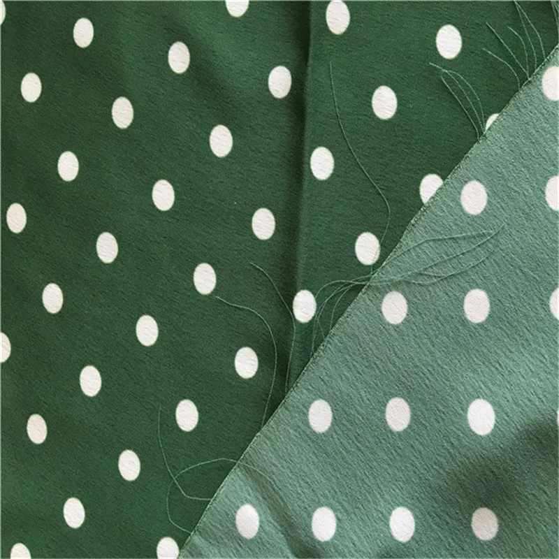 Printed polka dots polyester stretch silk satin fabric for sleepwear dress shirt clothing