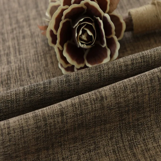 factory supply 280cm width 100% polyester cationic linen look blackout curtain fabric