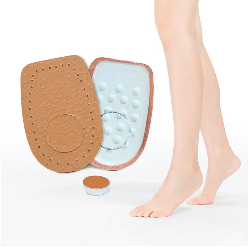 Emulsion Leathers Soft Breathable Anti-friction Shock Absorption Half-size Insole Shoe Pad