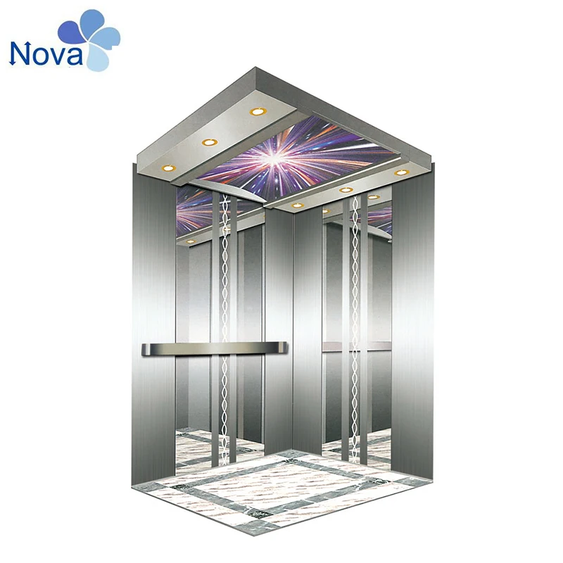 China Factory price 630kg~1600kg painted material elevator cabin for hotel lift