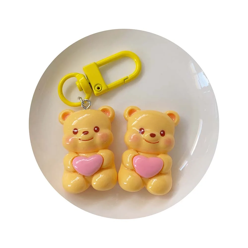 Bulk 10pcs animal key chain resin bear charm pendant