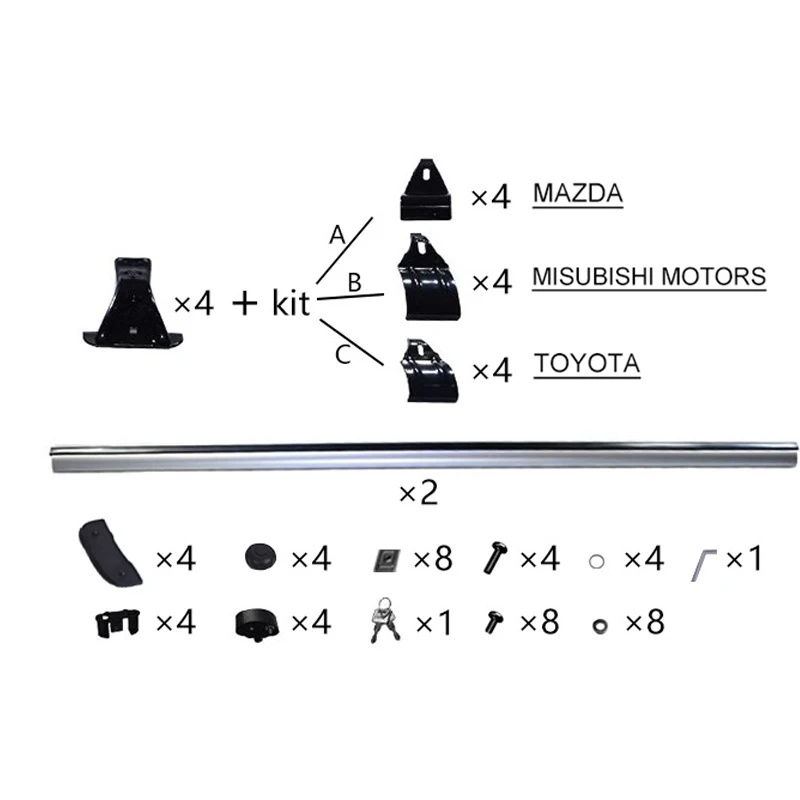 Car cross bar car roof carrier for Toyota Vios for Toyota Hilux for Isuzu D-Max