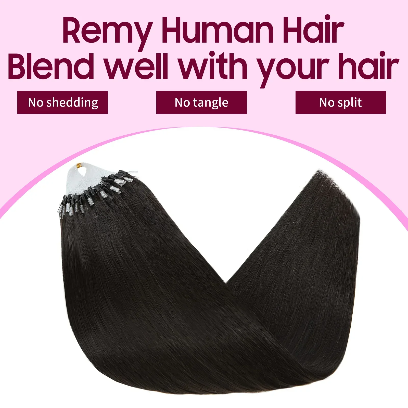 26 Inch Micro Loop Human Hair Extensions Fusion 50 Strands 50g Real Hair