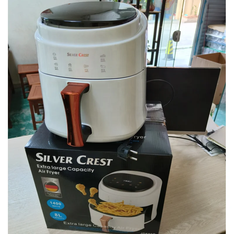 In Stock 8L 6 Quart Smart Air Fryer 6 in 1 Black 1400W Healthy Oven Non-Stick Multifunction Touch Screen Hot Air Fryer